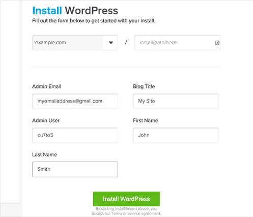 Install WordPress